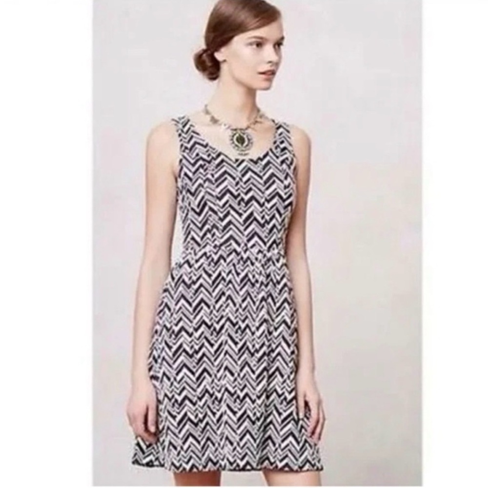 ANTHROPOLOGIE MAEVE Caldera Chevron Print Sleeveless Dress Size XS